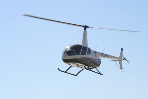 Hiller heli with pilot Mike Helow